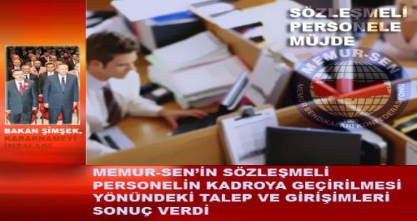 Sözleşmeli Personele Müjde..