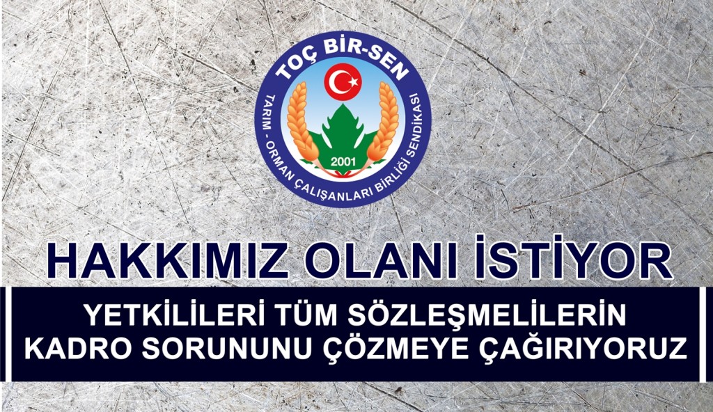 HAKKIMIZ OLANI İSTİYOR VE YETKİLİLERİ TÜM SÖZLEŞMELİLERİN KADRO SORUNUNU ÇÖZMEYE ÇAĞIRIYORUZ
