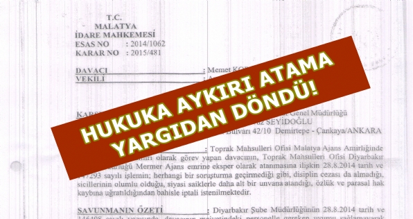 Hukuka Aykırı Atama Yargıdan Döndü!