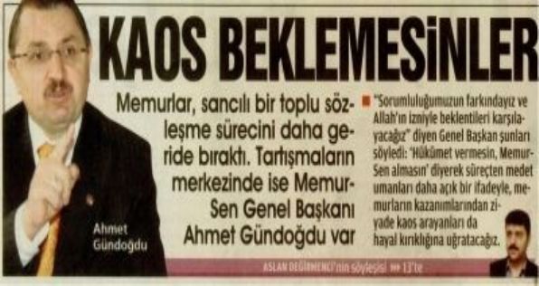 "Kaos Bekleyenleri Hayal Kırıklığına Uğratacağız"