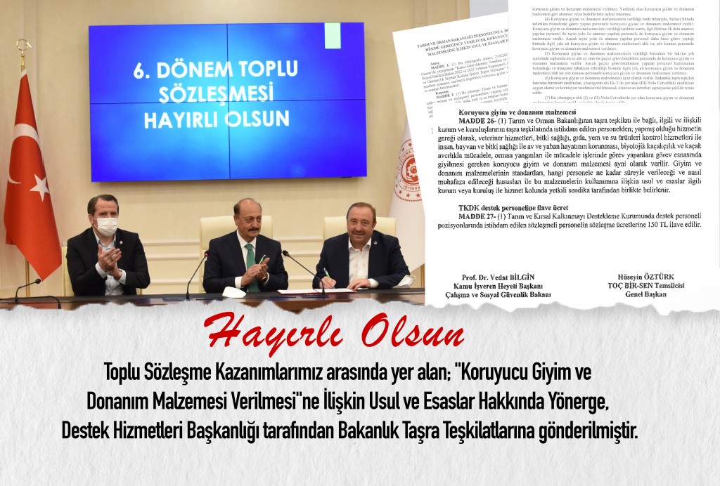 Koruyucu Giyim ve Donanım Malzemesi Yönergesi Bakanlık Taşra Teşkilatlarına Gönderildi