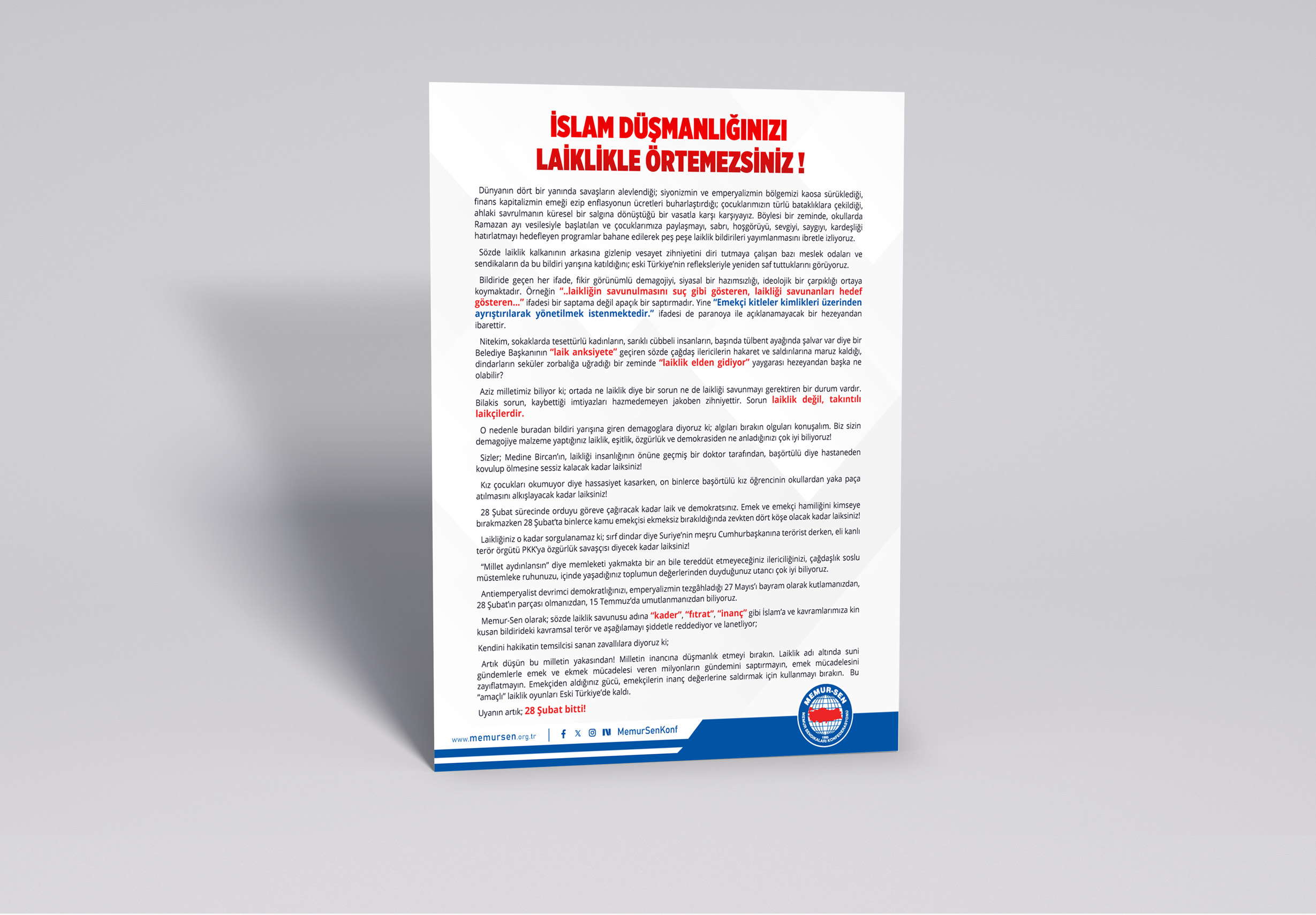 İslam Düşmanlığınızı Laiklikle Örtemezsiniz